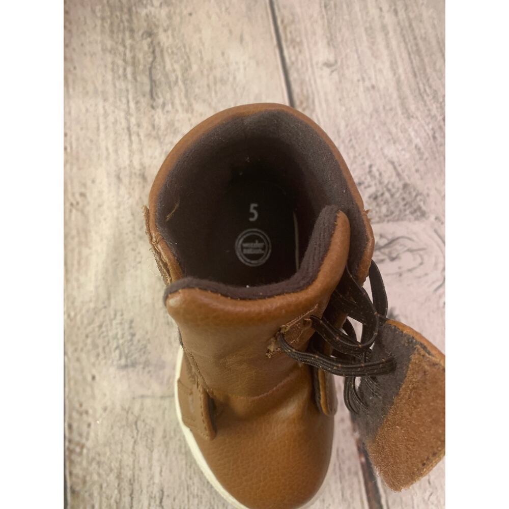 WONDER NATION Boy’s High Top Faux Leather Sneakers / Size: 5 Toddler - Picture 9 of 10